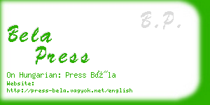 bela press business card